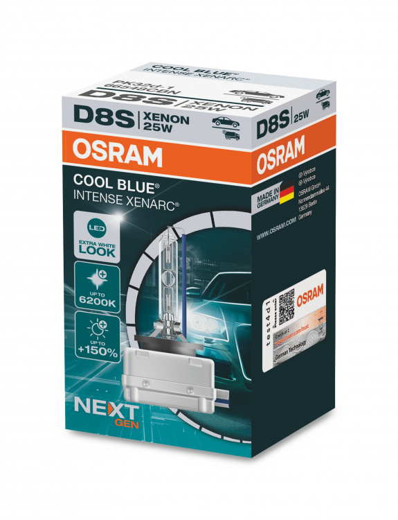 D8S 12V+24V 25W PK32D-1 XENARC COOL BLUE INTENSE NextGen. 6200K +150% OSRAM - 1 Stück